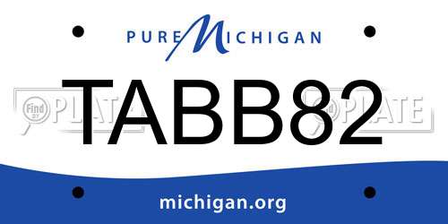 TABB82 Michigan License Plate