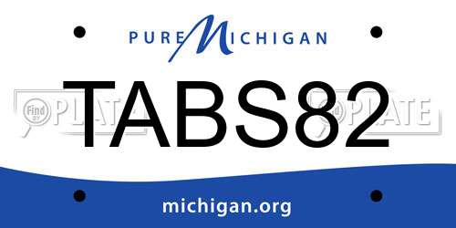 TABS82 Michigan License Plate