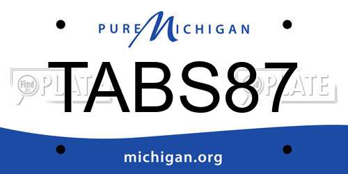 TABS87 Michigan License Plate