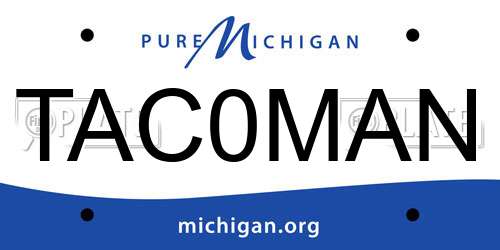 TAC0MAN Michigan License Plate