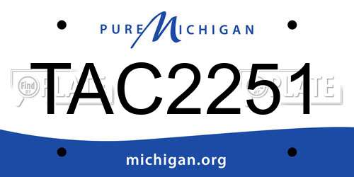 TAC2251 Michigan License Plate