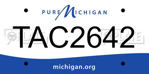 TAC2642 Michigan License Plate
