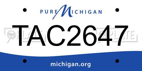 TAC2647 Michigan License Plate