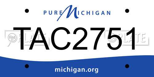 TAC2751 Michigan License Plate