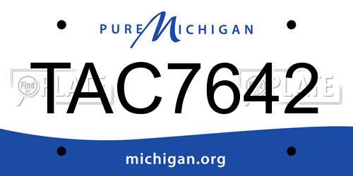 TAC7642 Michigan License Plate