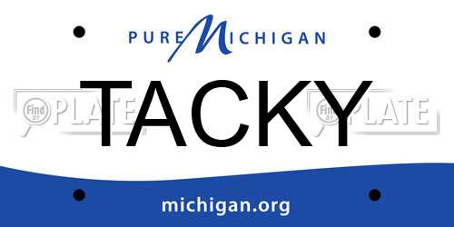 TACKY Michigan License Plate