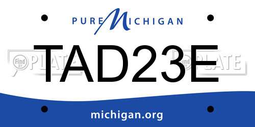 TAD23E Michigan License Plate