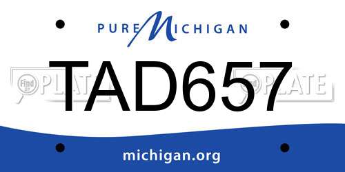 TAD657 Michigan License Plate