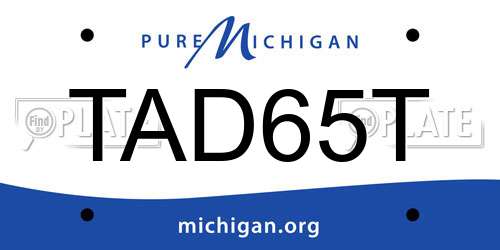 TAD65T Michigan License Plate