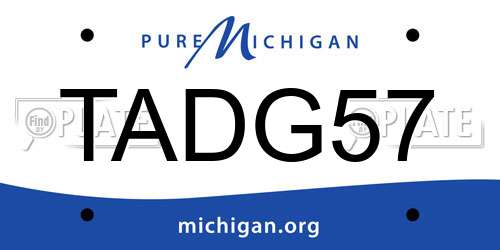 TADG57 Michigan License Plate