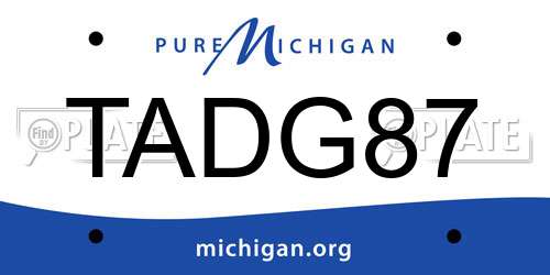 TADG87 Michigan License Plate