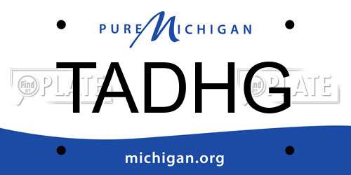 TADHG Michigan License Plate