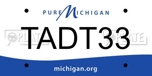TADT33 Michigan License Plate