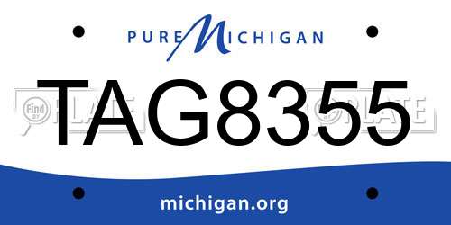 TAG8355 Michigan License Plate