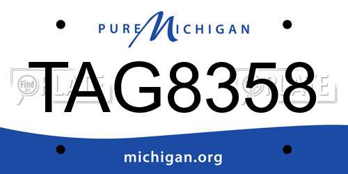 TAG8358 Michigan License Plate