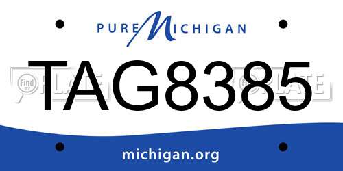 TAG8385 Michigan License Plate