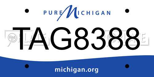 TAG8388 Michigan License Plate