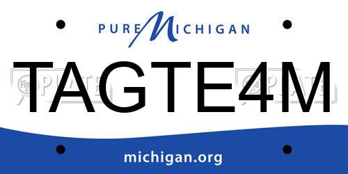 TAGTE4M Michigan License Plate