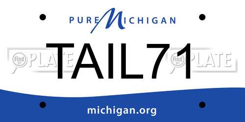TAIL71 Michigan License Plate