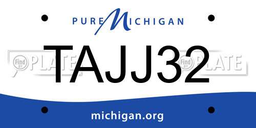 TAJJ32 Michigan License Plate