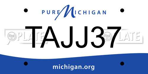 TAJJ37 Michigan License Plate