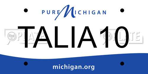 TALIA10 Michigan License Plate