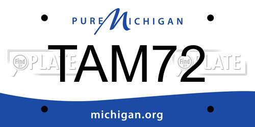 TAM72 Michigan License Plate
