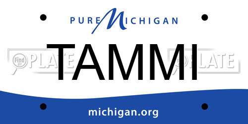 TAMMI Michigan License Plate