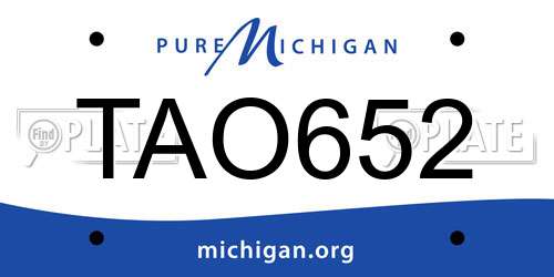 TAO652 Michigan License Plate