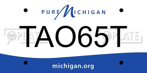 TAO65T Michigan License Plate