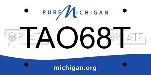 TAO68T Michigan License Plate