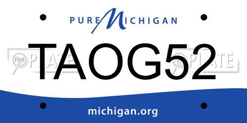 TAOG52 Michigan License Plate