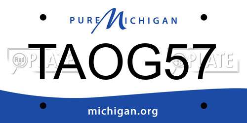 TAOG57 Michigan License Plate