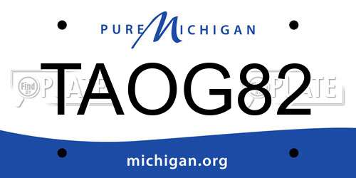 TAOG82 Michigan License Plate
