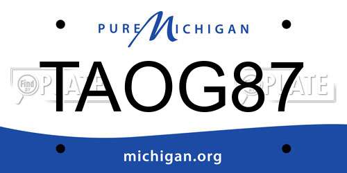 TAOG87 Michigan License Plate