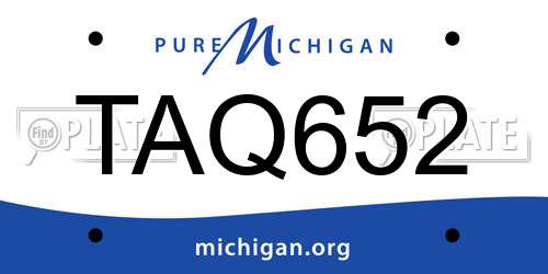 TAQ652 Michigan License Plate