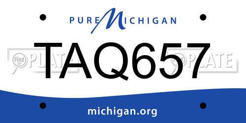 TAQ657 Michigan License Plate