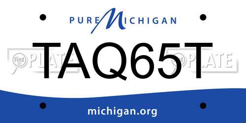 TAQ65T Michigan License Plate