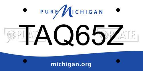 TAQ65Z Michigan License Plate