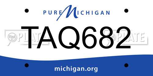 TAQ682 Michigan License Plate