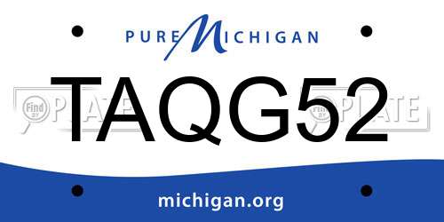 TAQG52 Michigan License Plate
