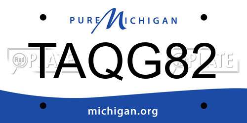 TAQG82 Michigan License Plate