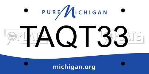 TAQT33 Michigan License Plate