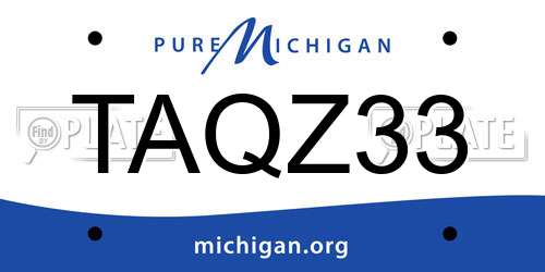 TAQZ33 Michigan License Plate