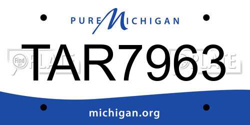 TAR7963 Michigan License Plate