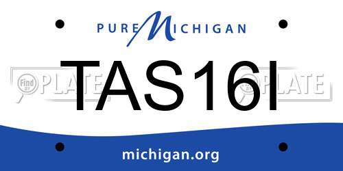 TAS16I Michigan License Plate