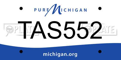 TAS552 Michigan License Plate
