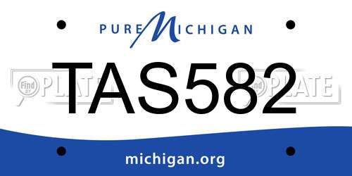 TAS582 Michigan License Plate