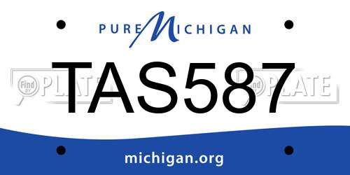 TAS587 Michigan License Plate