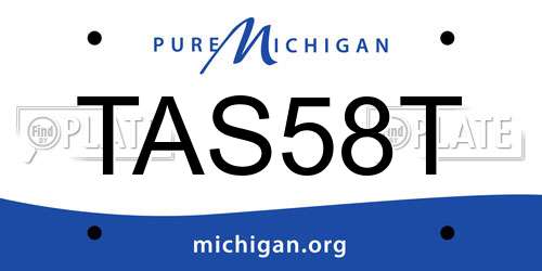 TAS58T Michigan License Plate